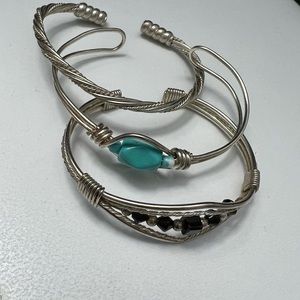 Adjustable silver wire bracelets